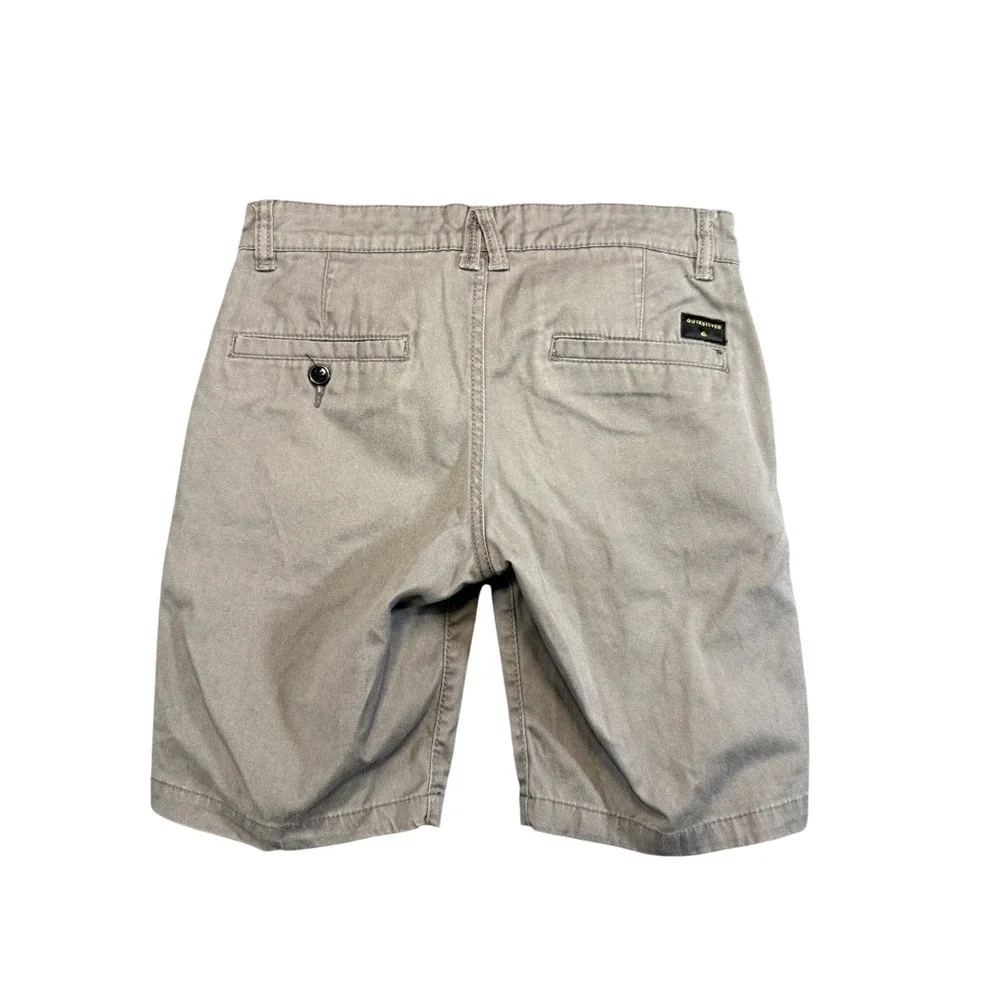 Quiksilver Regular Fit Chino Shorts Size 26 Gray Casual EUC